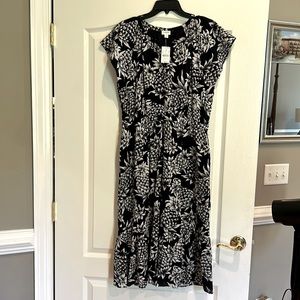 J Crew navy & white pineapple dress